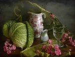 Rose Cabbage Still Life