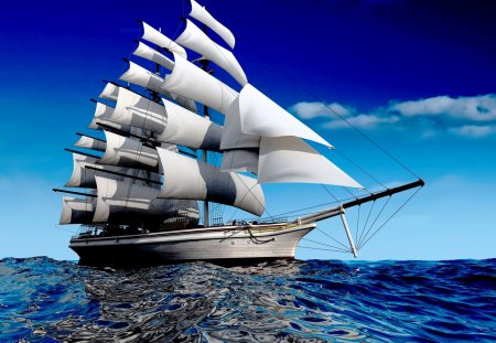 SUMMER SAILING - sail, summer, vacation, ship, boat, sea