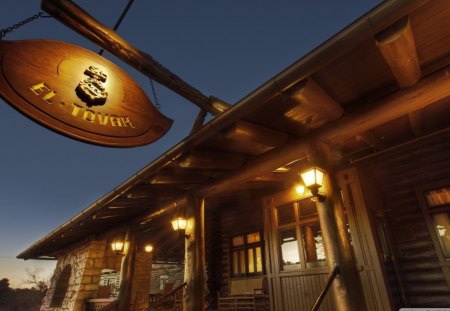 el tovar restaurant at grand canyon az - sign, lights, wood, restaurant