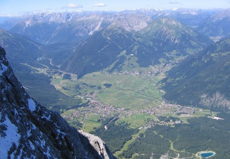 looking down - zugspitz, alps, mountains, austria, tirol