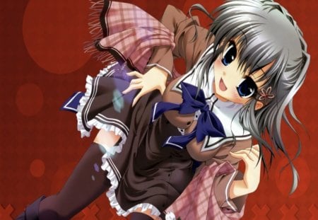 Join Me For Fun!!!!! :P - fun, girl, red, anime, cute, school girl, happy