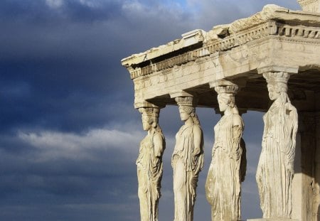 Cariathides of the erechtheon - architecture, ancient, greece, cariathides