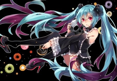 Hatsune Miku - pretty, artistic, twin tail, uniform, stunning, headphones, nice, program, leggings, hot, thighhighs, beauty, virtual, red eyes, cg, white, cute, aqua eyes, song, outfit, sexy, vocaloid, anime, blue, amazing, twintail, hatsune miku, microphone, music, aqua, stockings, red, art, idol, anime girl, skirt, beautiful, singer, girl, cool, black, high heels, miku, awesome, diva, digital, aqua hair, thigh highs, hatsune, vocaloids, headset