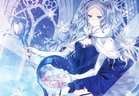 Frozen Girl - flower, orginal, ice, girl, princess, blue