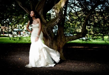 Beautiful Asian girl with white dress - with, white, beautiful, dress, girl, asian