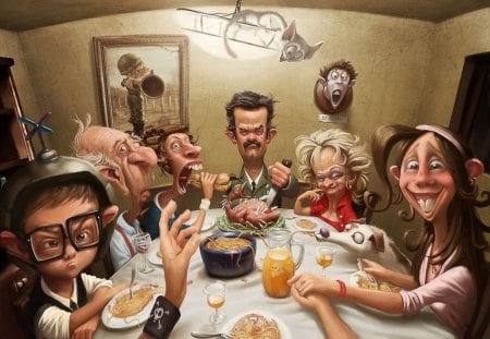 family dinner lol - fun, 1920x1200, background, gathering, family, funny, dinner