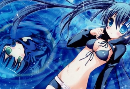 Cute Black Rock Shooter!!! - black rock shooter, anime, blue, girl, cute