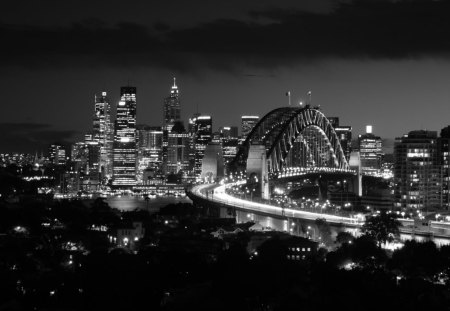 In The Light of Night - harbour, night, architecture, bridge