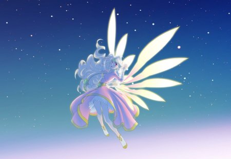 Fairy - wings, fantasy, fairy, anime, girl, pastel color