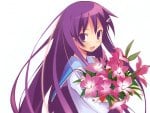 Anime girl with flowers