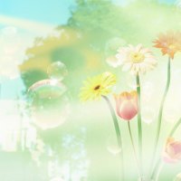 Eco Concept CG - soap bubbles and flowers, dreamy ethereal city