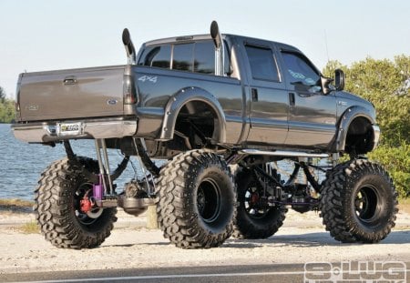 Size Matters - truck, ford, stacks, big lift