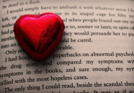 Sweet love - love, red, heart, sweet, chocolate, book