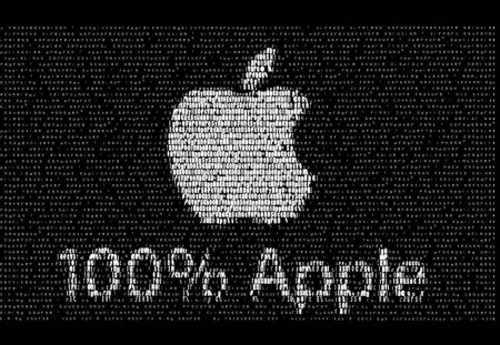 100% Apple - black, symbol, apple, logo