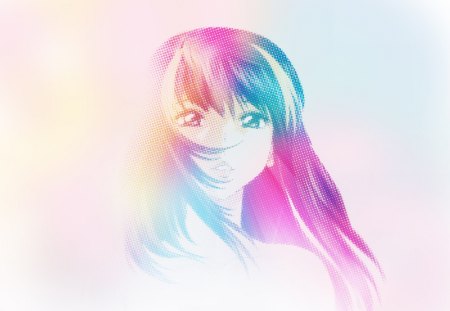 Multicolored Desire - anime, rainbow, colored hair, hot, girl, sexy