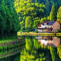 House on the lake shore