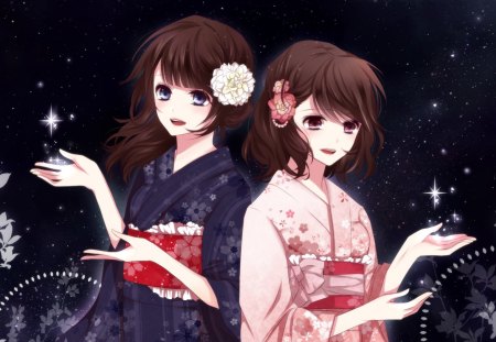 Kimono - anime, kimono, girl, female