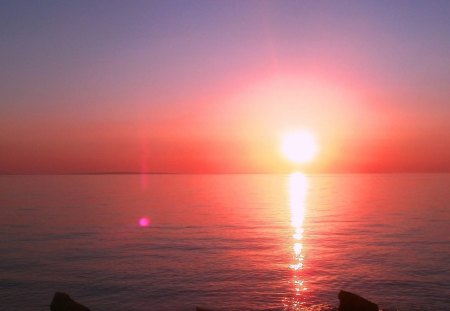 CROATIAN SUNSET - reflections, ocean, illumination, waterscape, sunset, sea