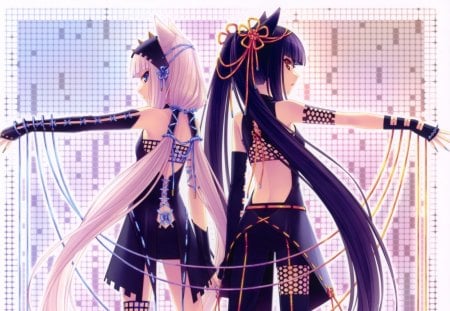 Chocola & Vanilla - girl, vanilla, female, chocola, anime, long hair, dress