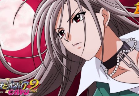 moka - rosario vampire, awesome, lovely, white hair, red eye, anime