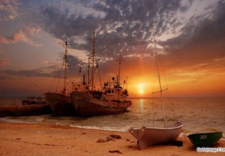 Sunset & Boats. - a, nice, very, of