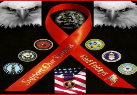 Support Our Troops - red friday, support, troops, military