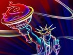 3d neonlady liberty