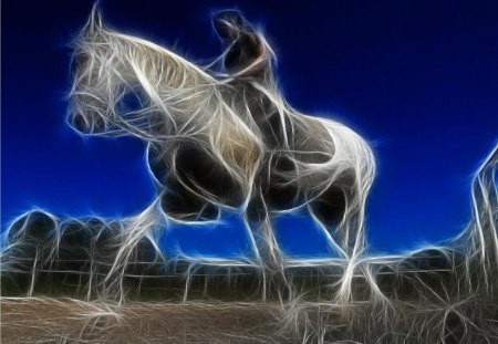 the dark knight - animal, abstract, horse, fantasy