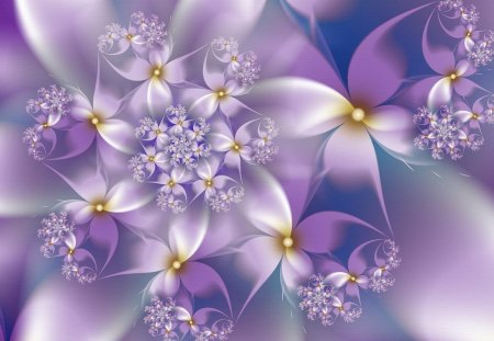 violet flowers - nature, fractal, purple, flowers