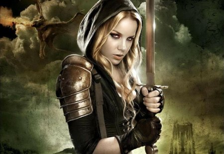 warrior girl - girl, beauty, fantasy, warrior