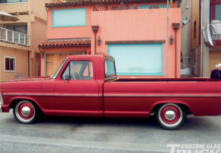 F 100 Nineteen Sixty Seven - classic, ford, red, truck