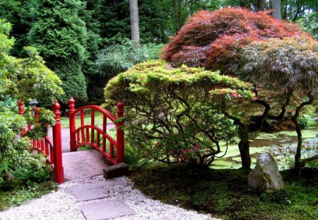 lovely water park on japanese garden - lovely, nature, water park, japanese garden