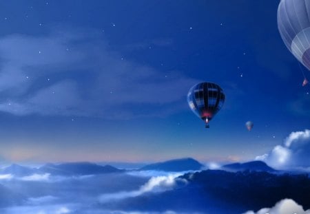 fire balloon - aircraft, beauty, sky, balloons