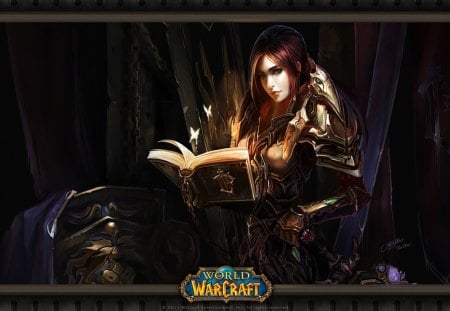 World of Warcraft - girl, book, world of warcraft, read