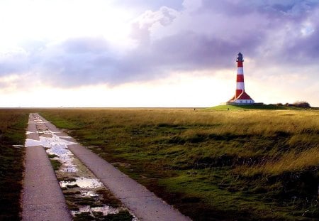 FAROL - grama, luz, vermelho, farol, branco, noite