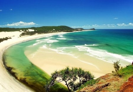 Beach Border - barricade, enclose, embankment, beach, surround, sea, circle, barrier