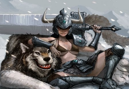 tryndamere - wolf, tryndamere, armor, league of legends