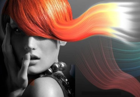 Girl - abstract, fashion, girl, orange hair