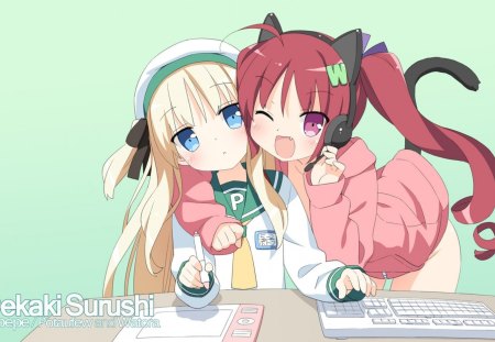 Watora - tail, nekomimi, seifuku, headphones, watora