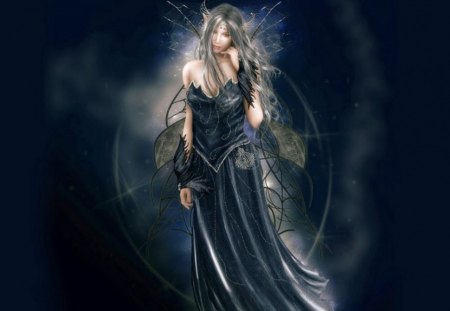 Angel - girl, dark, fantasy, angel