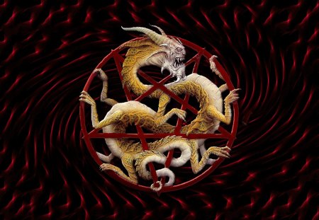 Dragons Way - symbol, oriental, dragon, pentagram