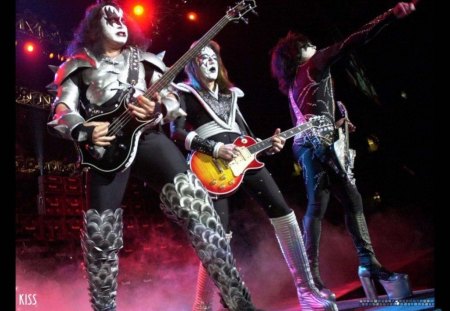 Kiss - guitars, rock, band, rock and roll, heavy, makeup