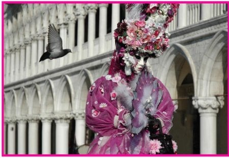 Carnival In Venise, Italy #2 - venise, italy, people, photography, colorful, fantasy, bird, abstract, carnival, flowers