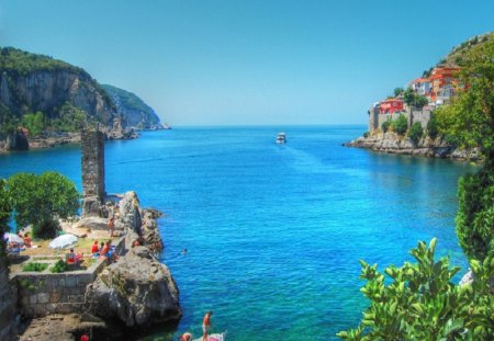 	swimming in amasra - karadeniz, turkey, amasra