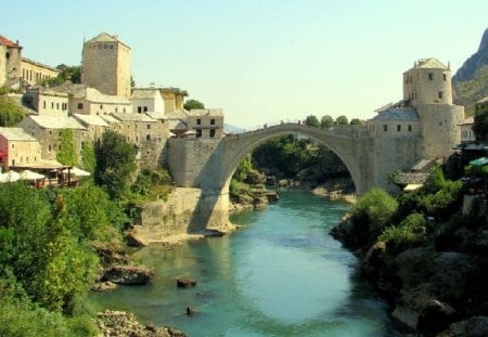 mostar bridge - bridge, mostar