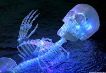 skeleton lightup - skeleton, dead, lightup, water burried