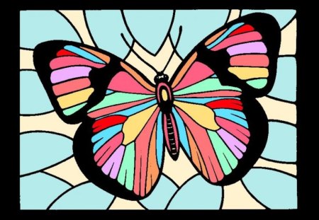 Colorful butterfly - butterfly, abstract