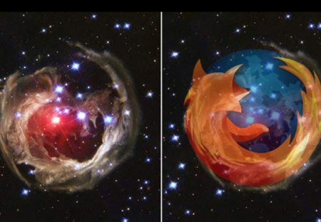 Fire fox in space... - space, star, firefox, low