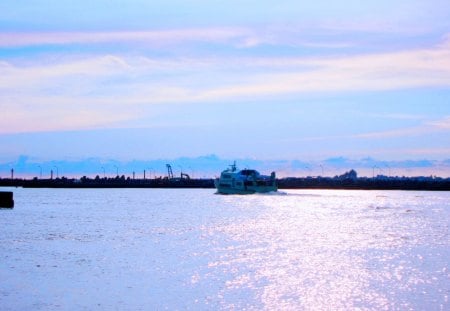 Sailed into the sunset - sky, clouds, beautiful, sunset, boat