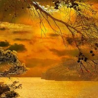 scenery in gold color